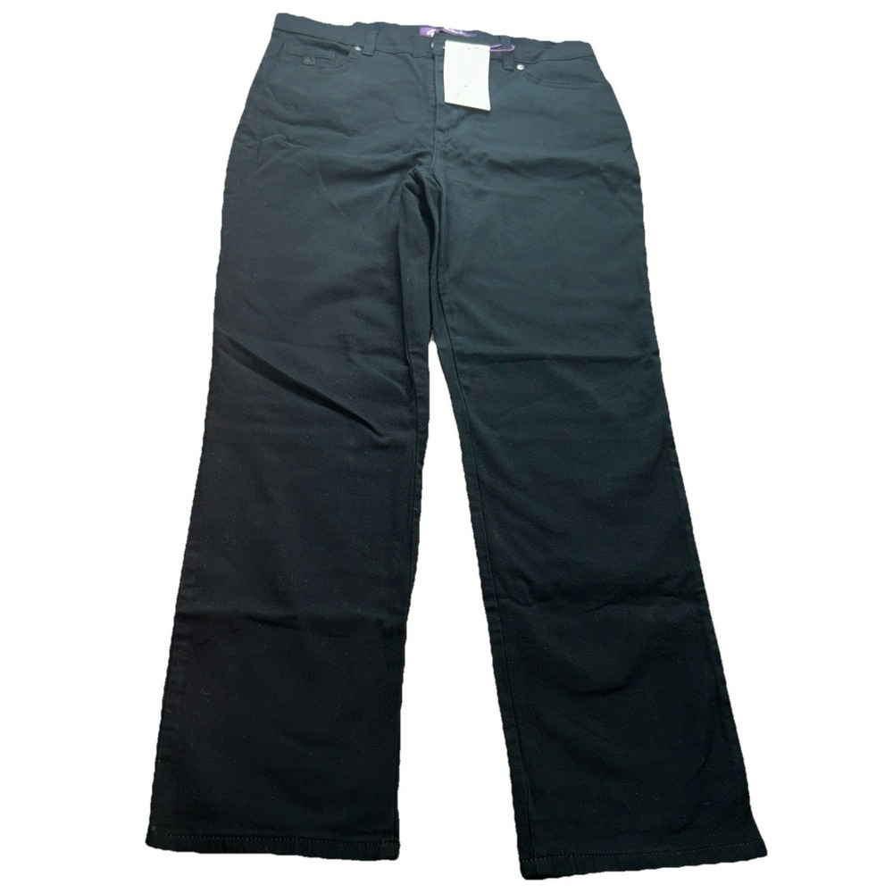 Gloria Vanderbilt Amanda Jeans 14 Short Black Slimming Tapered Leg